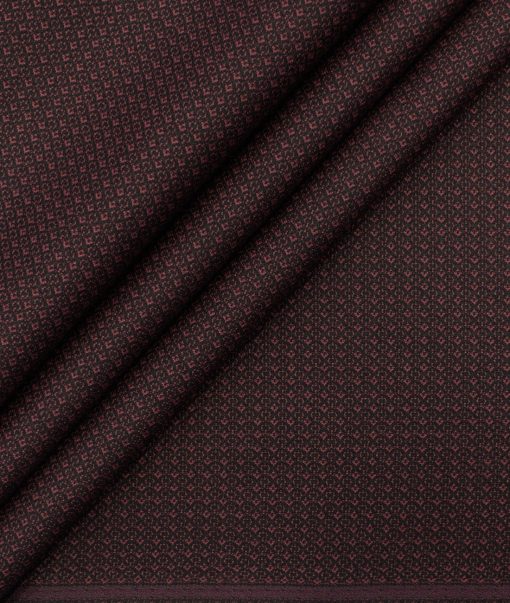 Fashion Flair Men's Terry Rayon Structured 3.75 Meter Unstitched Suiting Fabric (Dark Wine)