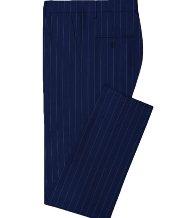 Italian Channel Men's Terry Rayon Striped  Unstitched Suiting Fabric (Royal Blue)