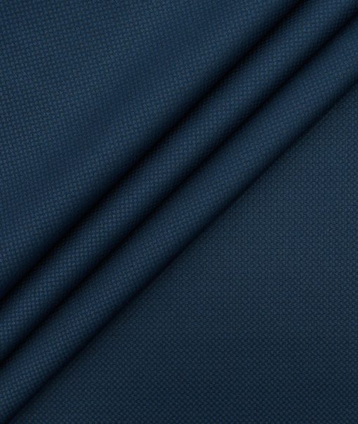 Italian Channel Men's Terry Rayon Structured 3.75 Meter Unstitched Suiting Fabric (Aegean Blue)