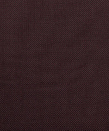 Italian Channel Men's Terry Rayon Structured 3.75 Meter Unstitched Suiting Fabric (Dark Wine)