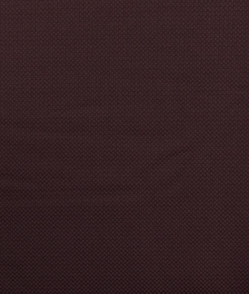 Italian Channel Men's Terry Rayon Structured 3.75 Meter Unstitched Suiting Fabric (Dark Wine)