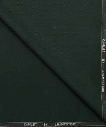 J.Hampstead Men's Terry Rayon Structured 3.75 Meter Unstitched Suiting Fabric (Dark Pine Green)