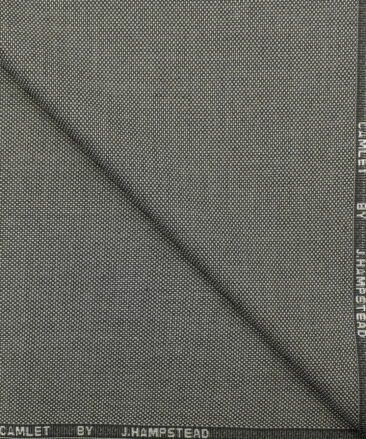 J.Hampstead Men's Terry Rayon Structured 3.75 Meter Unstitched Suiting Fabric (Silver Grey)