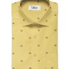 Nemesis Men's Premium Cotton Printed 2.25 Meter Unstitched Shirting Fabric (Yellow)