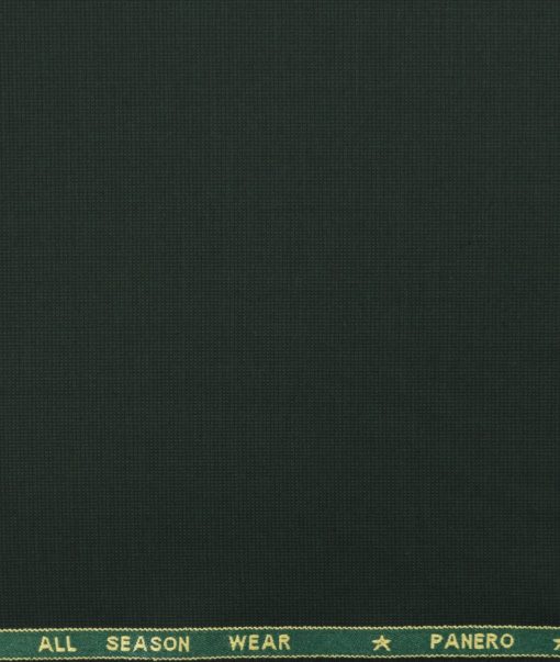 Panero Men's Wool Structured 3.75 Meter Unstitched Suiting Fabric (Dark Pine Green)