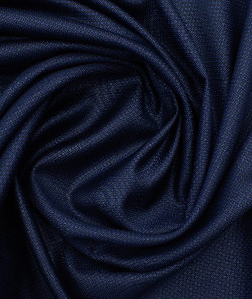 Panero Men's Wool Structured 3.75 Meter Unstitched Suiting Fabric (Dark Royal Blue)