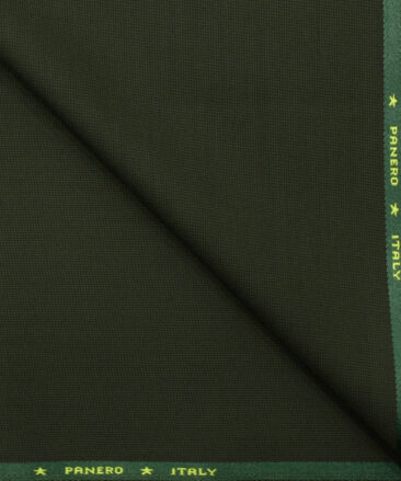 Panero Men's Terry Rayon Structured 3.75 Meter Unstitched Suiting Fabric (Dark Moss Green)