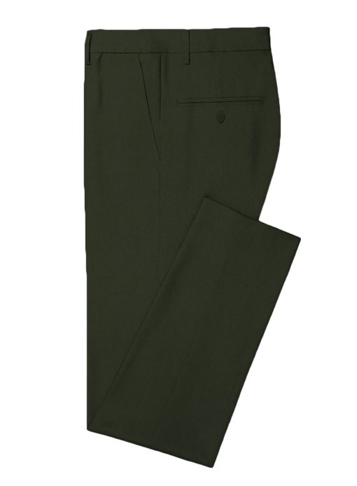 Panero Men's Terry Rayon Structured 3.75 Meter Unstitched Suiting Fabric (Dark Moss Green)