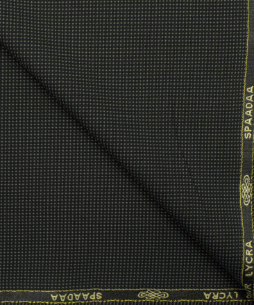 Spada Men's Terry Rayon Structured 3.75 Meter Unstitched Suiting Fabric (Blackish Grey)