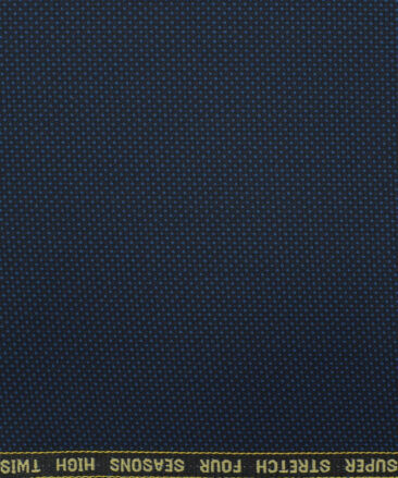 Spada Men's Terry Rayon Structured 3.75 Meter Unstitched Suiting Fabric (Dark Blue)