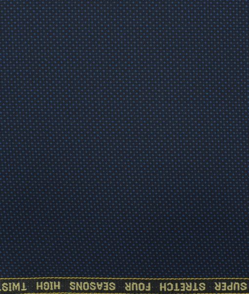 Spada Men's Terry Rayon Structured 3.75 Meter Unstitched Suiting Fabric (Dark Blue)