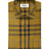 Soktas Men's Giza Cotton Checks 2.25 Meter Unstitched Shirting Fabric (Honey Orange)