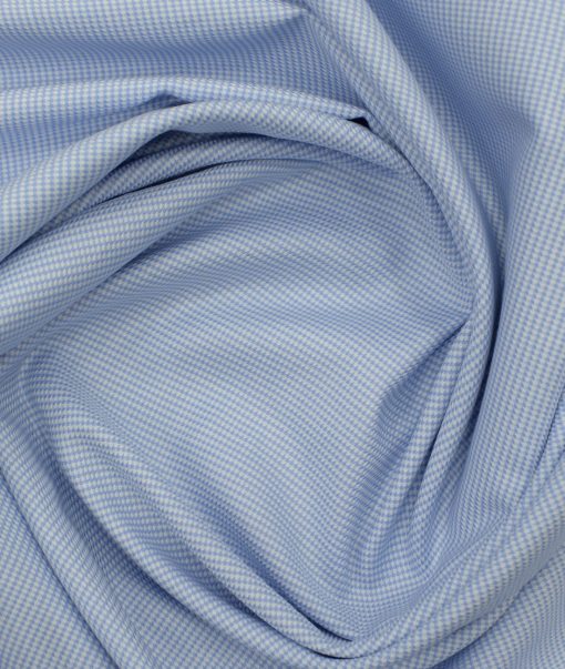 Soktas Men's Giza Cotton Structured 2.25 Meter Unstitched Shirting Fabric (White)