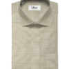 Soktas Men's Giza Cotton Checks 2.25 Meter Unstitched Shirting Fabric (White & Brown)