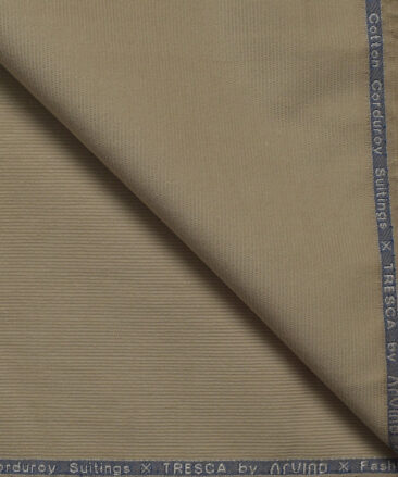 Arvind Men's Cotton Corduroy 1.50 Meter Unstitched Corduroy Trouser Fabric (Beige)