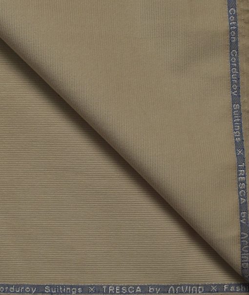 Arvind Men's Cotton Corduroy 1.50 Meter Unstitched Corduroy Trouser Fabric (Beige)