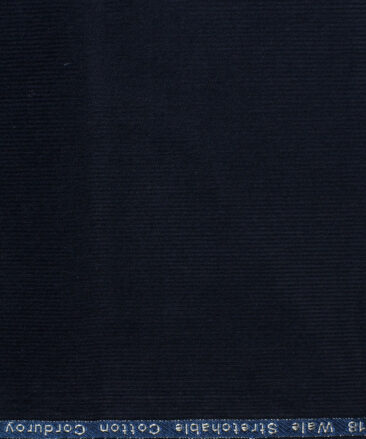 Arvind Men's Cotton Corduroy 1.50 Meter Unstitched Corduroy Trouser Fabric (Dark Blue)