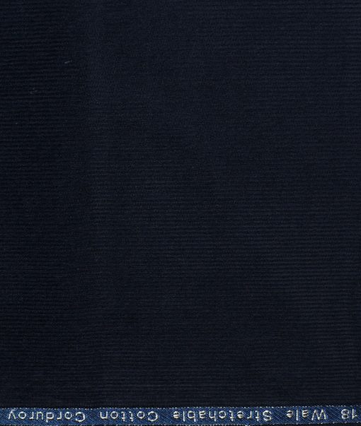 Arvind Men's Cotton Corduroy 1.50 Meter Unstitched Corduroy Trouser Fabric (Dark Blue)