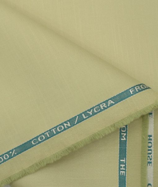 Burgoyne Men's Cotton Solids 1.50 Meter Unstitched Trouser Fabric (Beige)