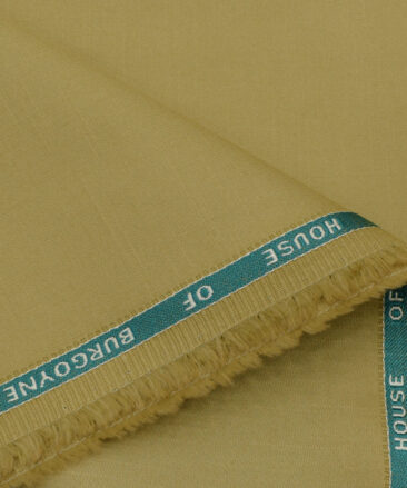 Burgoyne Men's Cotton Solids 1.50 Meter Unstitched Trouser Fabric (Biscotti Beige)