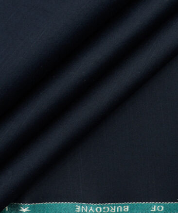 Burgoyne Men's Cotton Solids 1.50 Meter Unstitched Trouser Fabric (Dark Blue)