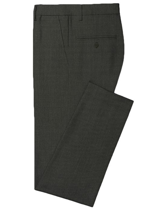 J.Hampstead Men's Wool Structured Super 90's 3.75 Meter Unstitched Suiting Fabric (Blackish Grey)