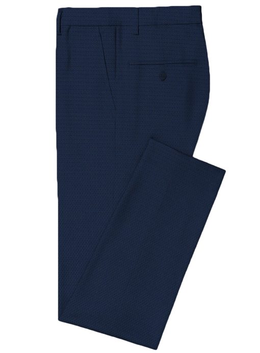 J.Hampstead Men's Wool Structured Super 90's 3.75 Meter Unstitched Suiting Fabric (Dark Royal Blue)