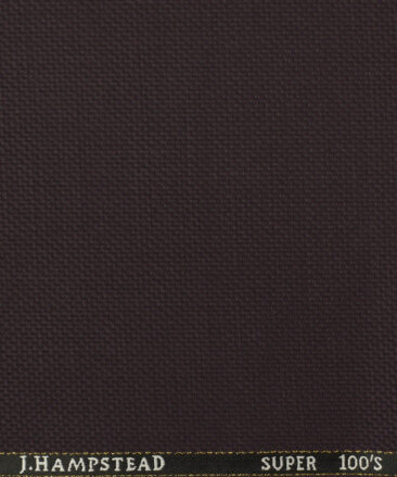 J.Hampstead Men's Wool Structured Super 100's 3.75 Meter Unstitched Suiting Fabric (Dark Wine)