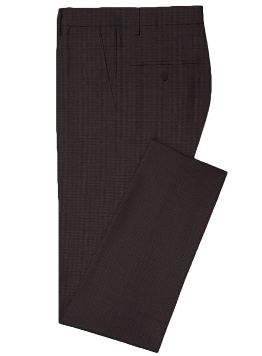 J.Hampstead Men's Wool Structured Super 100's 3.75 Meter Unstitched Suiting Fabric (Dark Wine)