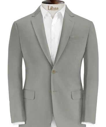 J.Hampstead Men's Wool Structured Super 100's 3.75 Meter Unstitched Suiting Fabric (Light Grey)