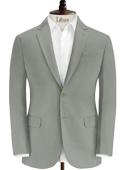 J.Hampstead Men's Wool Structured Super 100's 3.75 Meter Unstitched Suiting Fabric (Light Grey)