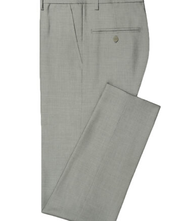 J.Hampstead Men's Wool Self Design Super 90's 3.75 Meter Unstitched Suiting Fabric (Light Grey)