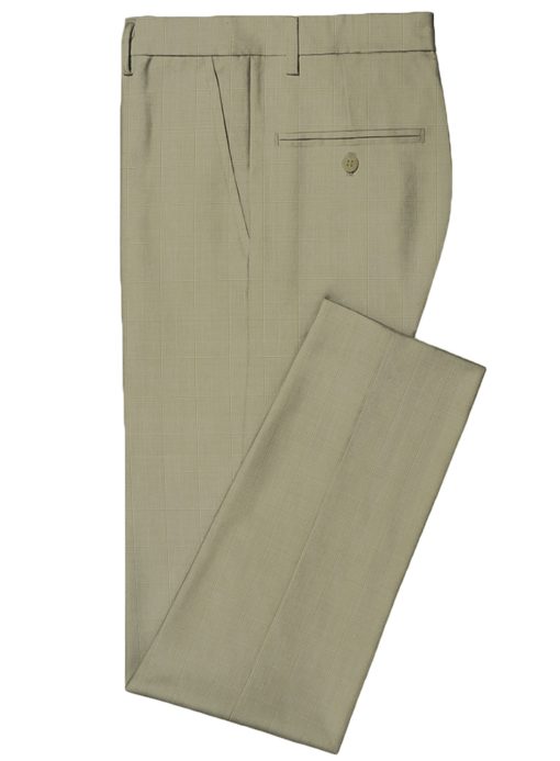 J.Hampstead Men's Wool Checks Super 100's 3.75 Meter Unstitched Suiting Fabric (Beige)