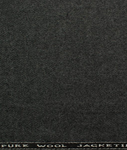 OCM Men's Wool Solids Thick  2.25 Meter Unstitched Tweed Jacketing & Blazer Fabric (Worsted Grey)