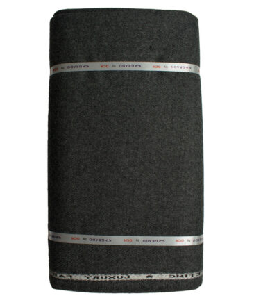 OCM Men's Wool Solids Thick  2.25 Meter Unstitched Tweed Jacketing & Blazer Fabric (Worsted Grey)