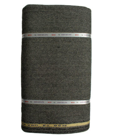 OCM Men's Wool Herringbone Very Thick  2 Meter Unstitched Tweed Jacketing & Blazer Fabric (Grey)