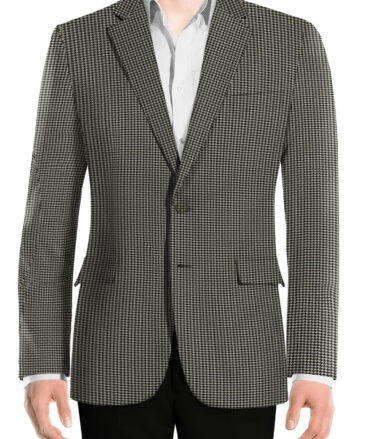 OCM Men's Wool Houndstooth Meduim  2 Meter Unstitched Tweed Jacketing & Blazer Fabric (White)