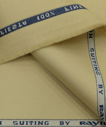 Raymond Men's Cotton Solids 1.50 Meter Unstitched Trouser Fabric (Buttermilk Beige)