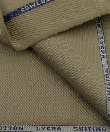 Raymond Men's Cotton Solids 1.50 Meter Unstitched Trouser Fabric (Light Brown)