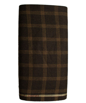 Raymond Men's Wool Checks Fine 2.20 Meter Unstitched Tweed Jacketing & Blazer Fabric (Dark Brown)