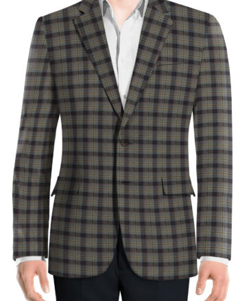 Raymond Men's Wool Checks Fine 2.20 Meter Unstitched Tweed Jacketing & Blazer Fabric (Grey)