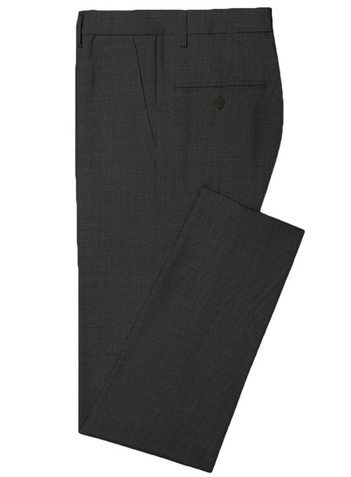 Raymond Men's Wool Checks Monza Prime 3.75 Meter Unstitched Suiting Fabric (Dark Grey)