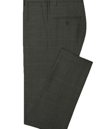 Raymond Men's Wool Checks Virasafe 3.75 Meter Unstitched Suiting Fabric (Dark Grey)