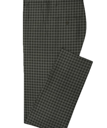 Raymond Men's Wool Checks Super 70's 3.75 Meter Unstitched Suiting Fabric (Black & Grey)