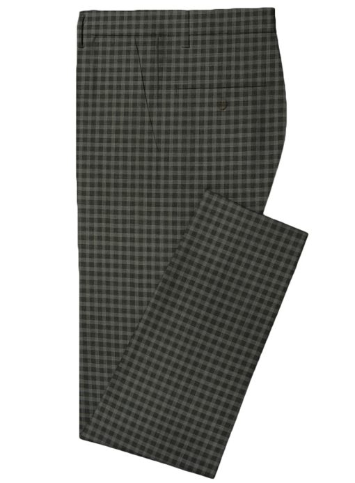 Raymond Men's Wool Checks Super 70's 3.75 Meter Unstitched Suiting Fabric (Black & Grey)