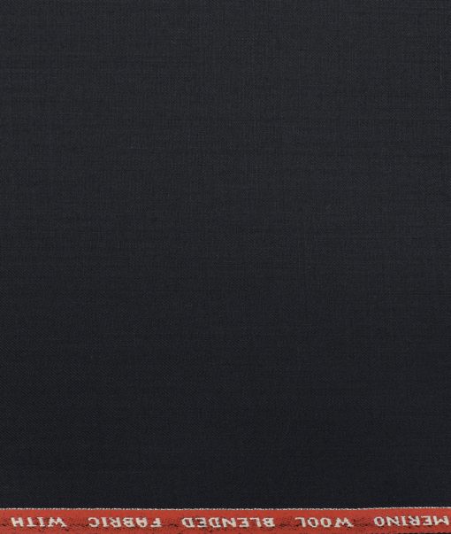 Raymond Men's Wool Solids 3.75 Meter Unstitched Suiting Fabric (Dark Blue)