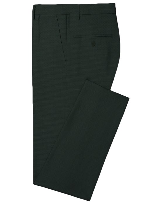 Spaadaa Men's Wool Structured 3.75 Meter Unstitched Suiting Fabric (Dark Pine Green)