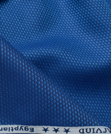 Arvind Men's Giza Cotton Structured 2.25 Meter Unstitched Shirting Fabric (Royal Blue)