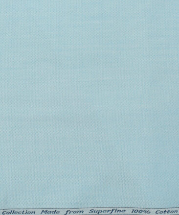 Arvind Men's  Superfine Cotton Structured 2.25 Meter Unstitched Shirting Fabric (Arctic Blue)