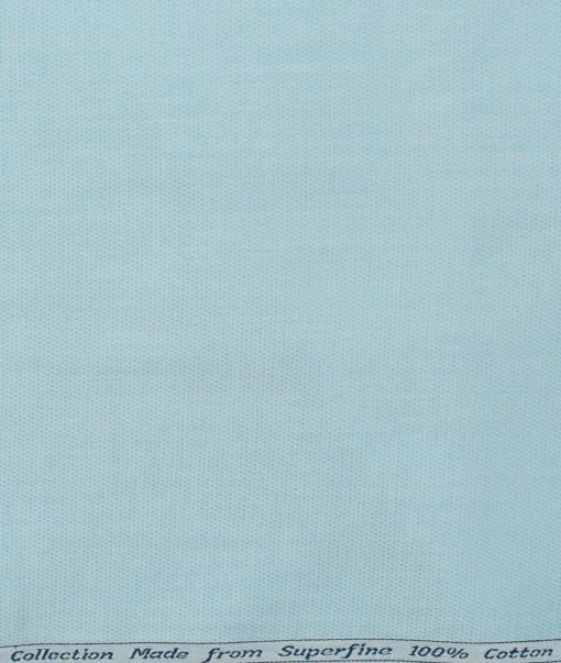 Arvind Men's  Superfine Cotton Structured 2.25 Meter Unstitched Shirting Fabric (Arctic Blue)